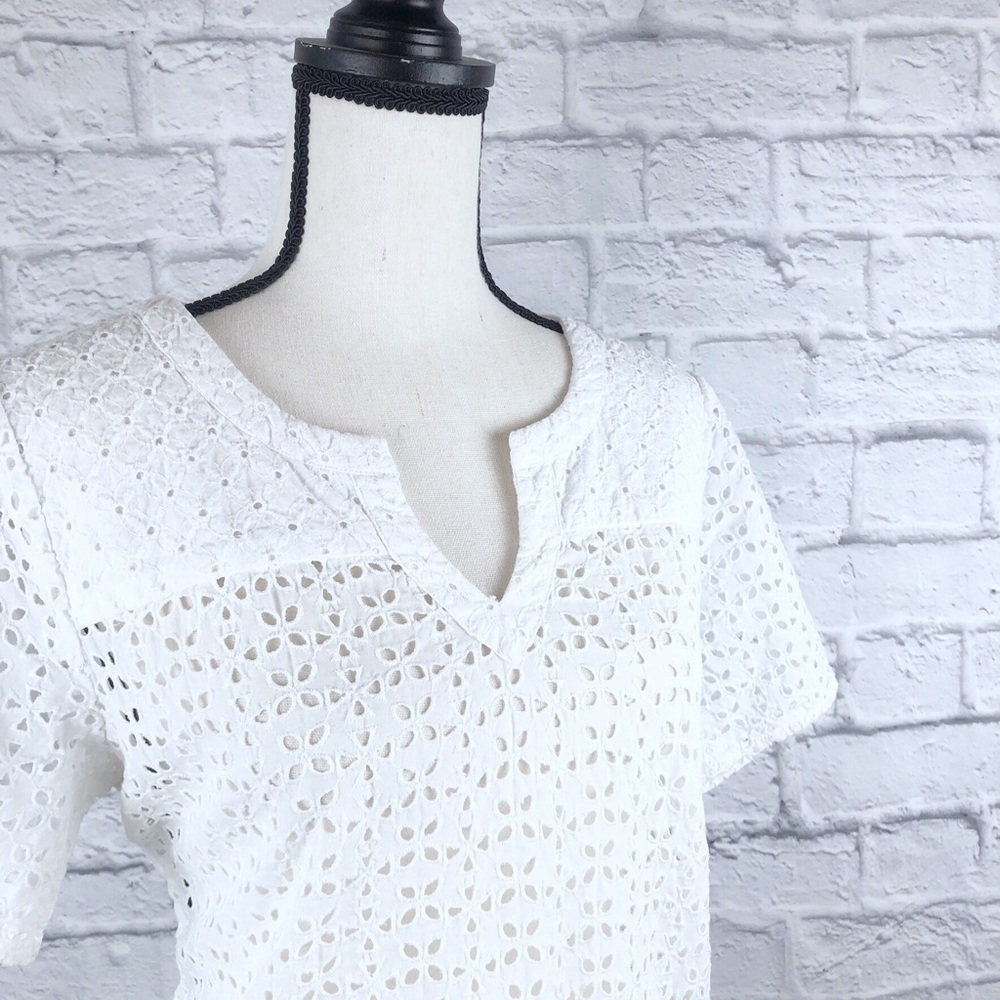 Lucky Brand White Eyelet Blouse - Picture 2 of 7